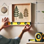How to hang wood art on wall: reclaimed wood panel above sofa