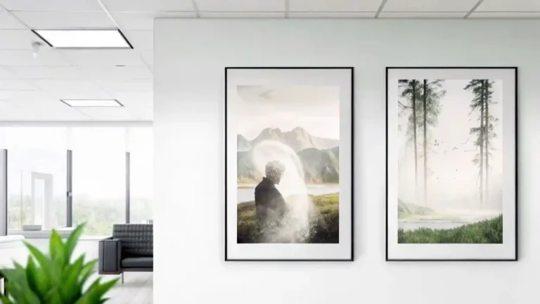 demonstrating how to hang pictures on plaster walls without causing cracks or damage.