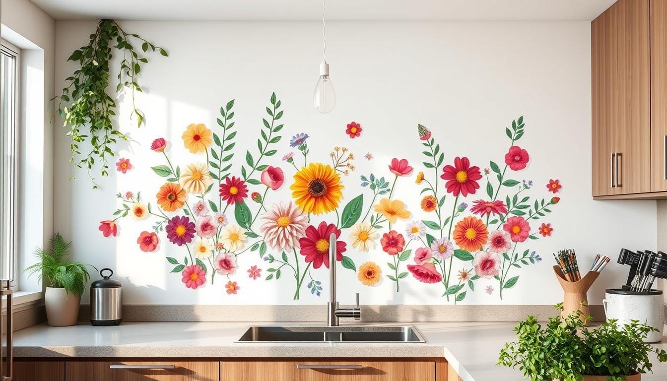 Kitchen Wall Stickers Decor Flower | Floral Kitchen Ideas