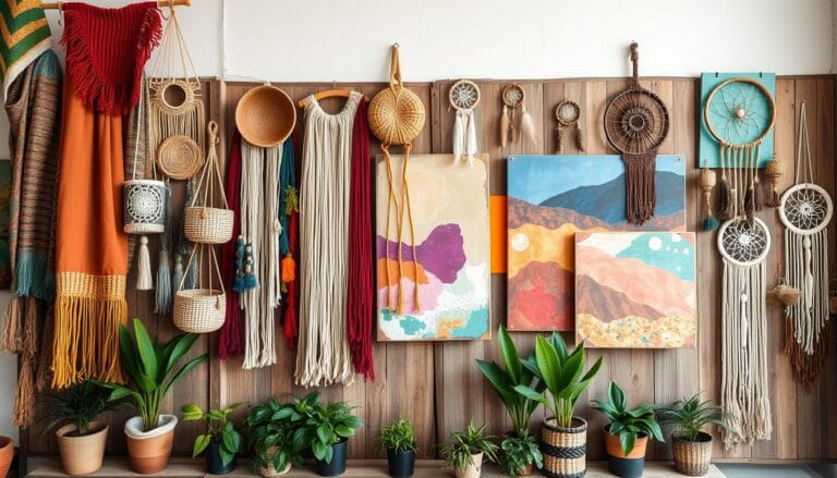 Boho Artwork in a Cozy Bohemian Living Room