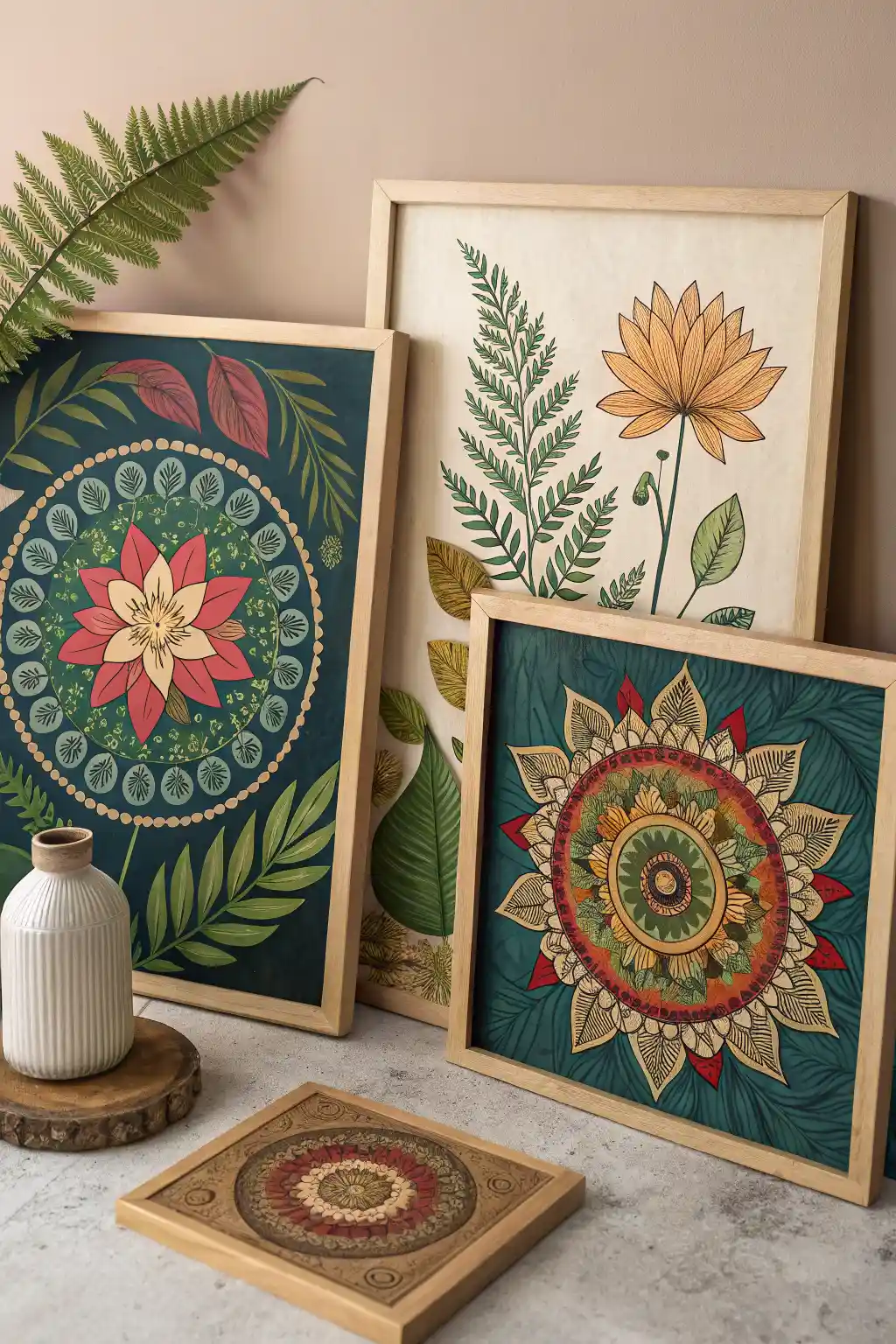 Boho Artwork featuring floral, abstract, and nature-inspired themes.