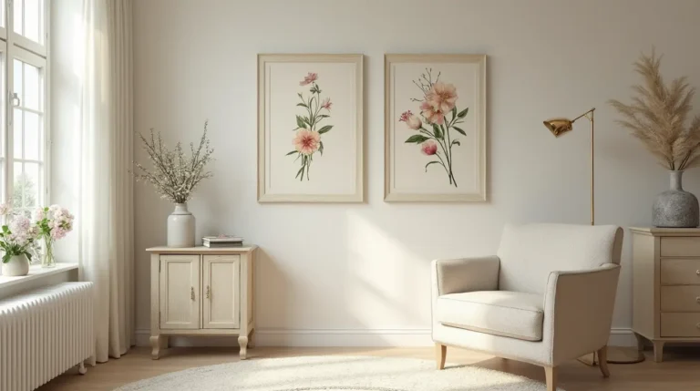 Vintage floral wall art
