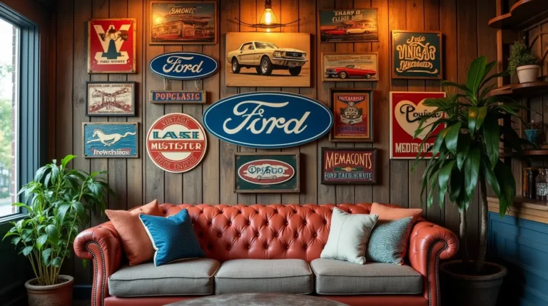 Wall Art Metal Sign Vintage Ford Motors Art