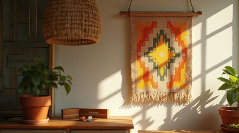 DIY burlap hanging wall art