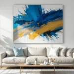 Modern living room showcasing DIY Large Wall Art above a sofa