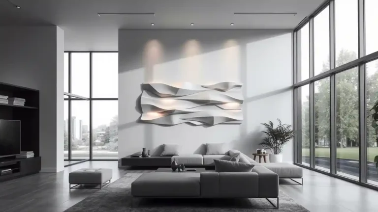Modern 3D Wall Art installation transforming a contemporary living room