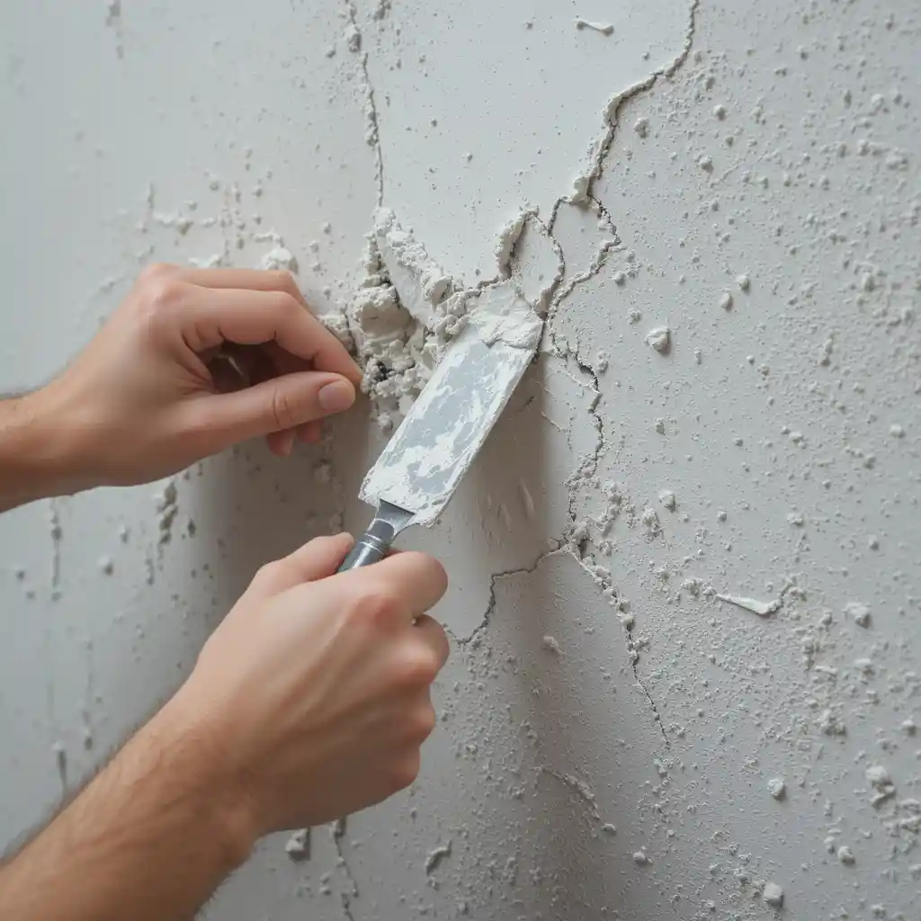 DIY application of plaster wall texture with trowel