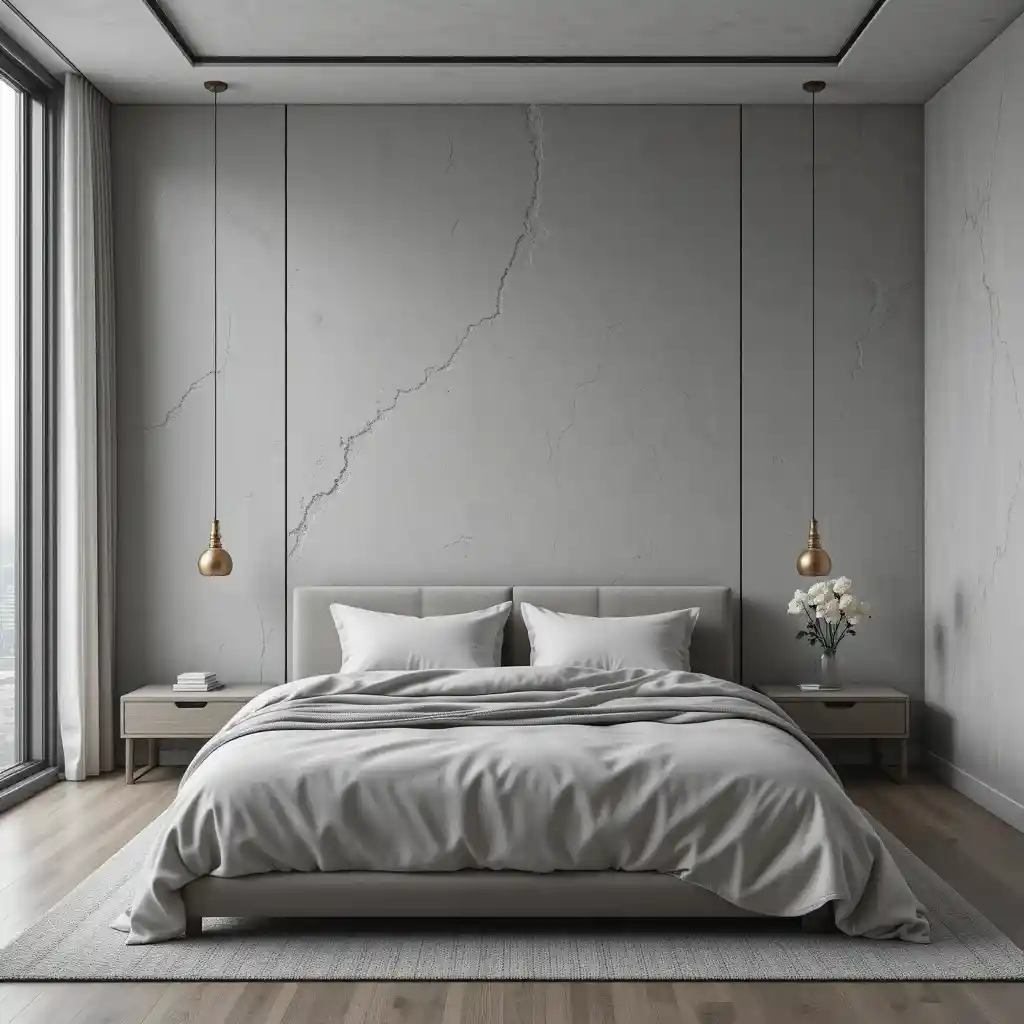 Minimalist room with smooth plaster wall texture