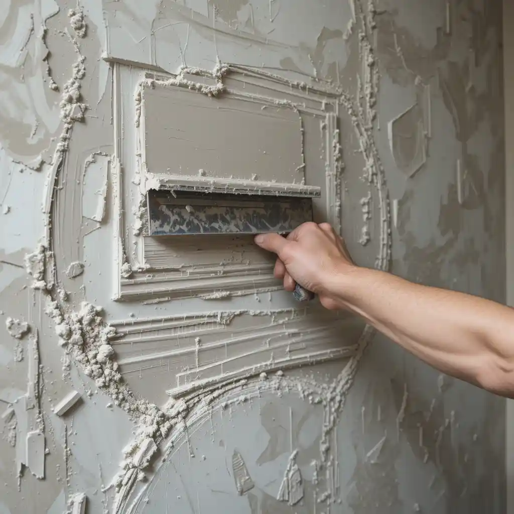 Artisan applying Venetian plaster wall texture