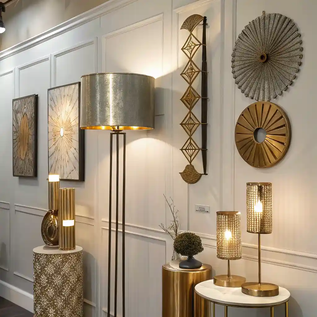 modern mixed metal decor to stay ahead of the trends and incorporate these finishes in lighting and wall art for 2025.