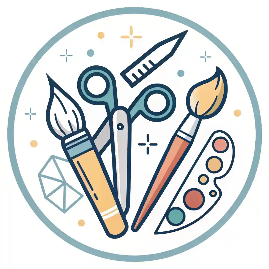 DIY workspace with materials for creating wall art projects, including paints and wooden panels.