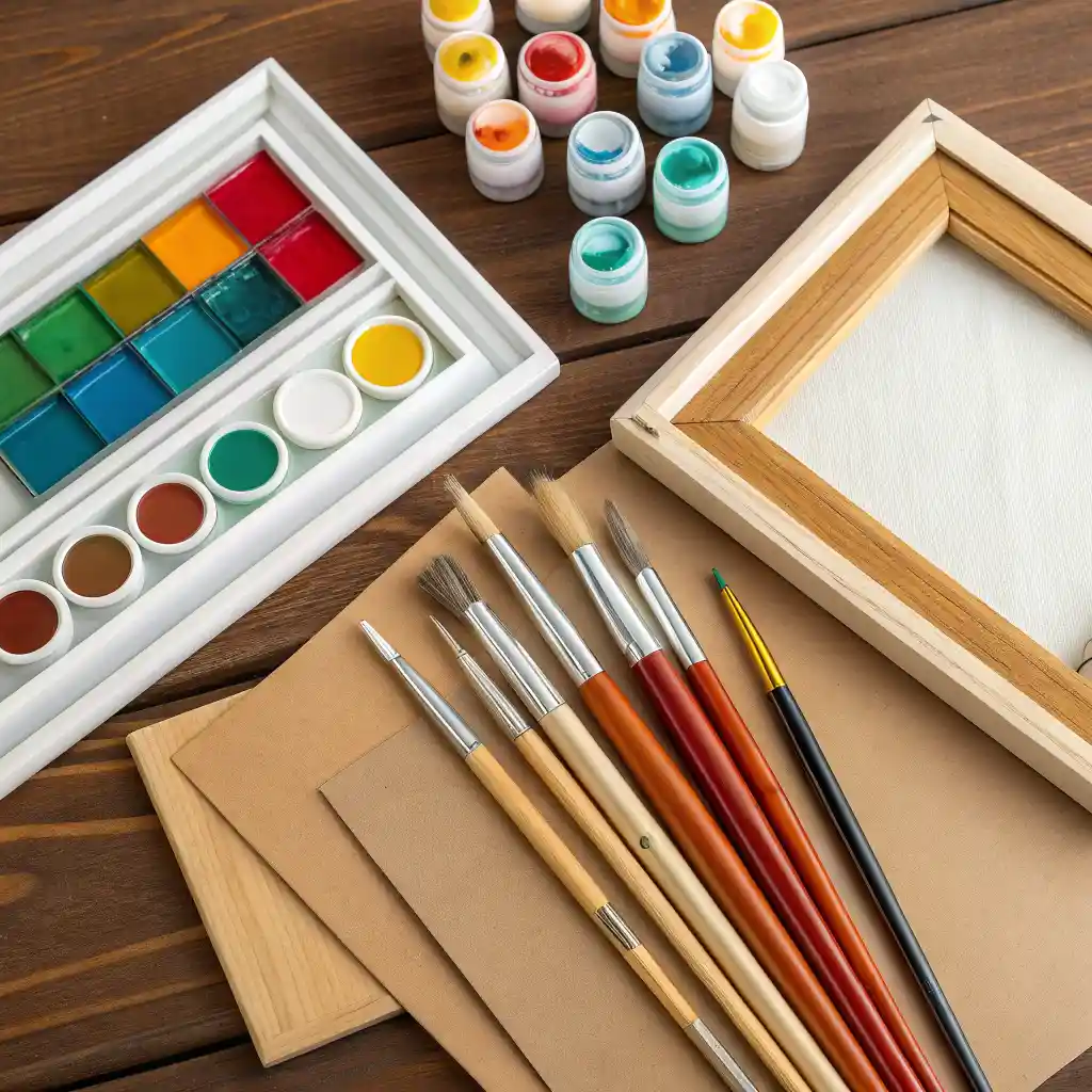 DIY canvas art tools and materials