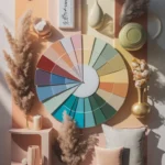 harmonious color palette gradients with warm, pastel, and neutral tones for modern interiors