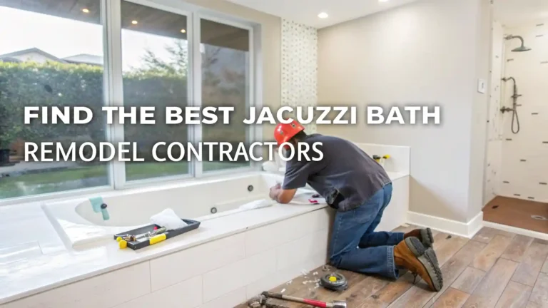 Professional contractor installing a Jacuzzi bath in a modern bathroom.