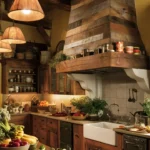 DIY vent hood cover in a modern farmhouse kitchen